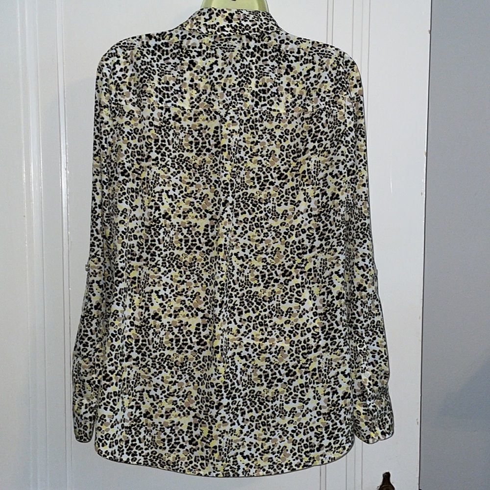 Talbots Leopard Print Thin Polyester Button Down … - image 8